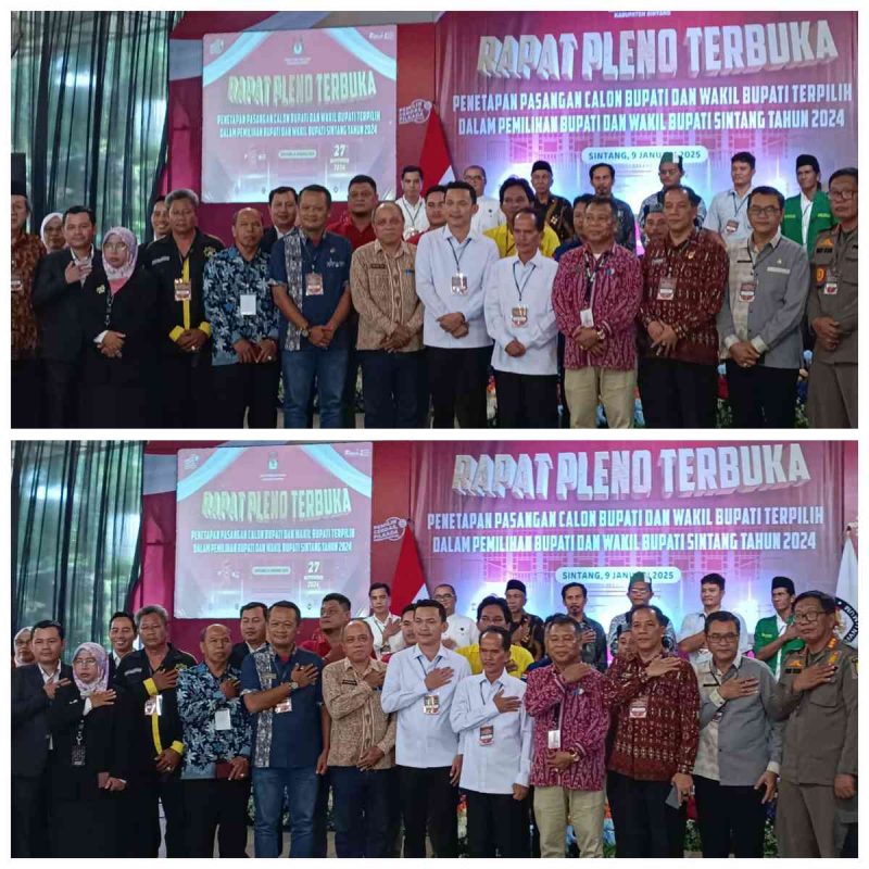KPU Sintang Gelar Pleno Tetapkan Bala-Ronny Sebagai Bupati-Wakil Bupati Kab. Sintang Terpilih