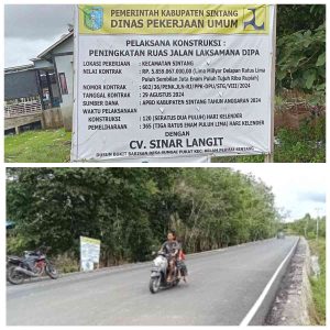 Kontrak 5,8 M, CV. SINAR LANGIT Selesaikan Proyek Peningkatan Jalan Laksana Dipa Dengan Baik, Masyarakat Merasa Puas