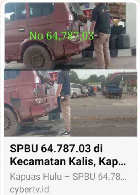 Siapa Bekingnya?, Diduga Kuat SPBU 64.787.03 Desa Tekudak Kec. Kalis Kab. Kapuas Hulu Lakukan Penyimpangan Distribusi BBM Bersubsidi