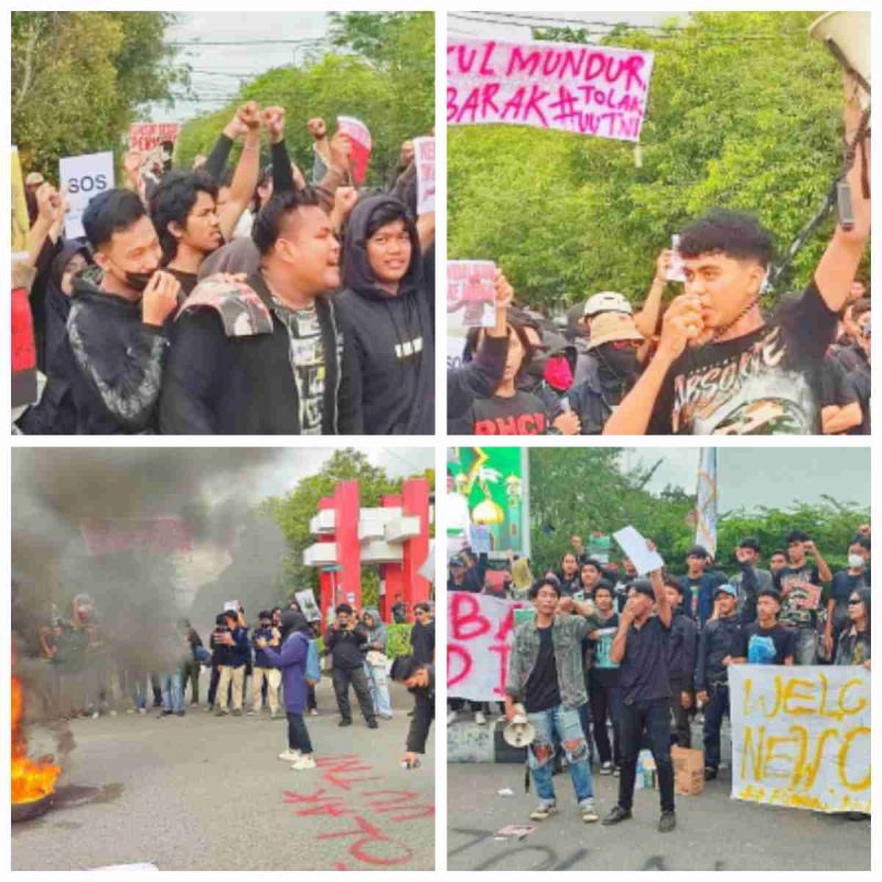 Aliansi Mahasiswa Kalbar dan Masyarakat Sipil Demo Tolak UU TNI