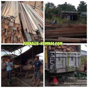 Tim Tipidter Ditreskrimsus Polda Kalbar Amankan Ratusan Keping Kayu Olahan Milik SM di Kab. Melawi, Diduga Hasil Pembalakan Liar